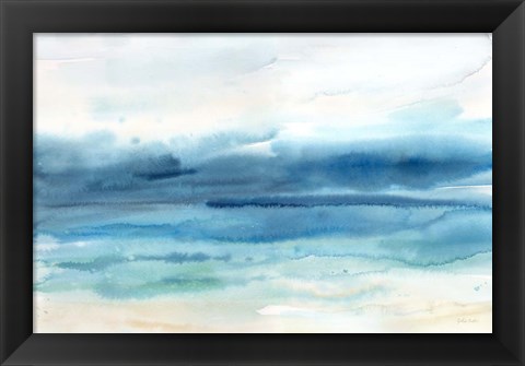 Framed Indigo Seascape Landscape Print