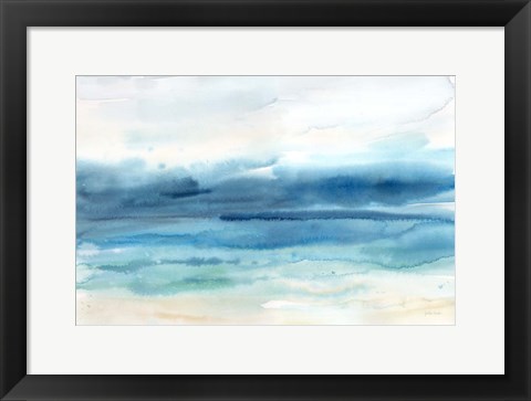 Framed Indigo Seascape Landscape Print