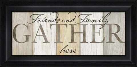 Framed Family Gather Neutral Sign Print