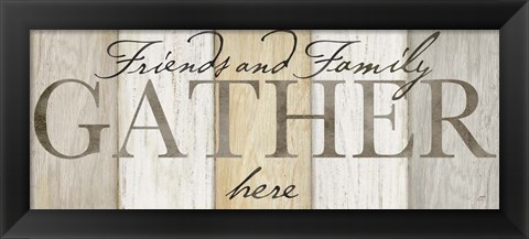 Framed Family Gather Neutral Sign Print