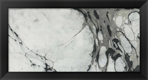 Framed Black and White Marble Panel Trio I Print