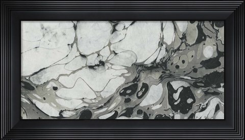 Framed Black and White Marble Panel Trio II Print