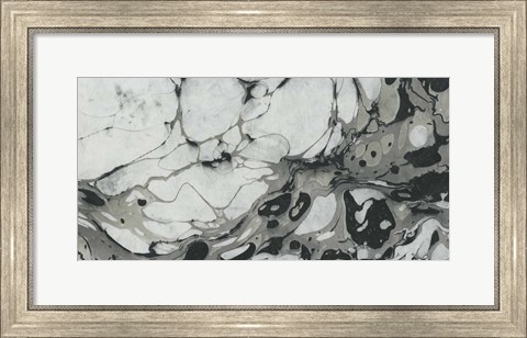 Framed Black and White Marble Panel Trio II Print