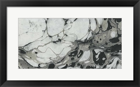 Framed Black and White Marble Panel Trio II Print