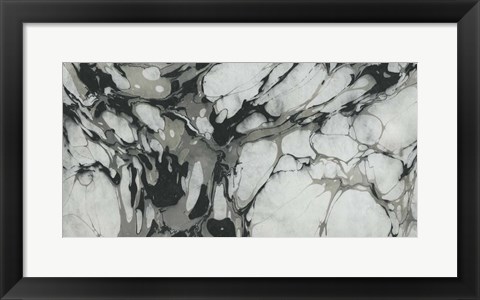 Framed Black and White Marble Panel Trio III Print