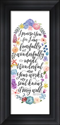 Framed Floral Bible Verse Panel II Print
