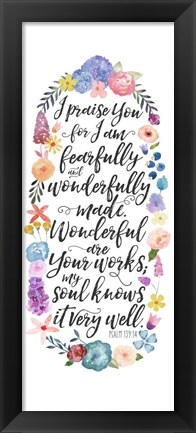 Framed Floral Bible Verse Panel II Print