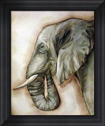 Framed Elephant Portrait Print