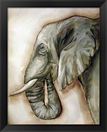 Framed Elephant Portrait Print