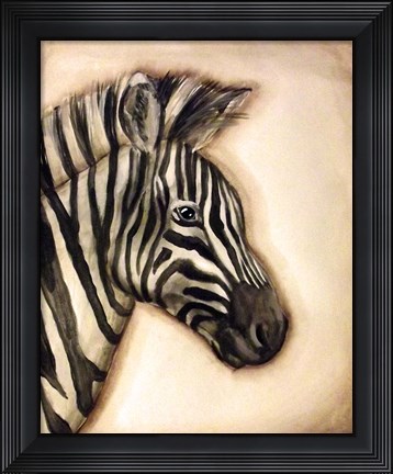 Framed Zebra Portrait Print