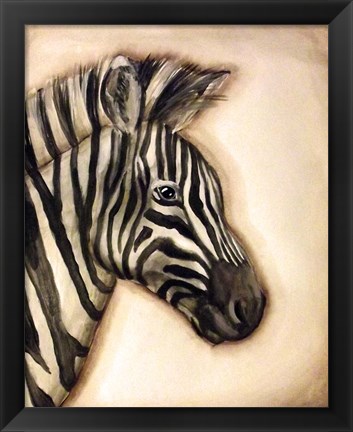 Framed Zebra Portrait Print