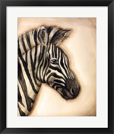 Framed Zebra Portrait Print