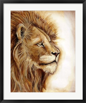 Framed Lion Portrait Print