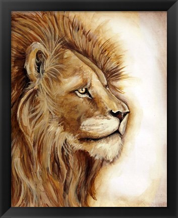 Framed Lion Portrait Print