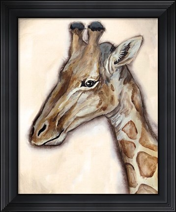 Framed Giraffe Portrait Print