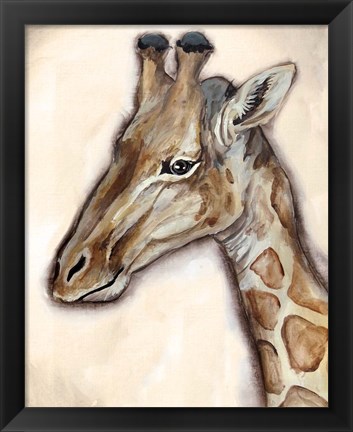 Framed Giraffe Portrait Print