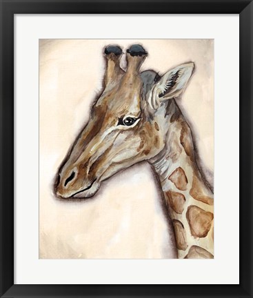 Framed Giraffe Portrait Print