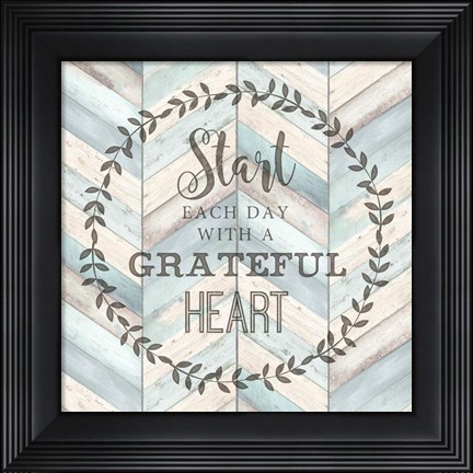 Framed Start Each Day Chevron Print
