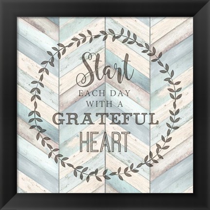 Framed Start Each Day Chevron Print