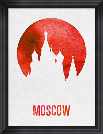 Framed Moscow Landmark Red Print