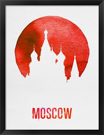 Framed Moscow Landmark Red Print