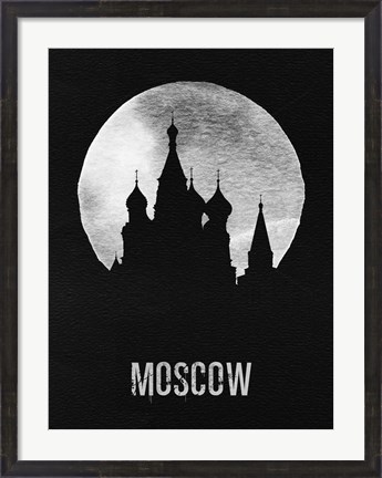 Framed Moscow Landmark Black Print