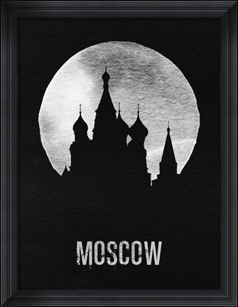 Framed Moscow Landmark Black Print