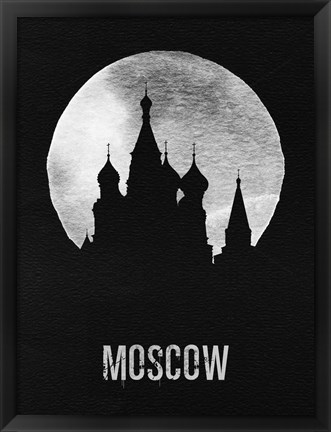 Framed Moscow Landmark Black Print