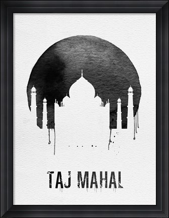 Framed Taj Mahal Landmark White Print