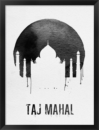 Framed Taj Mahal Landmark White Print