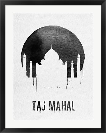 Framed Taj Mahal Landmark White Print