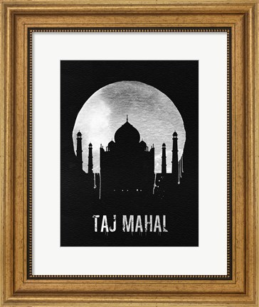 Framed Taj Mahal Landmark Black Print