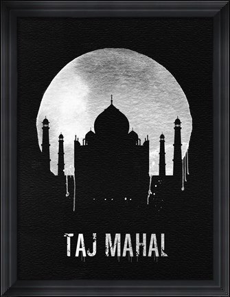 Framed Taj Mahal Landmark Black Print