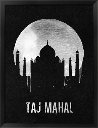 Framed Taj Mahal Landmark Black Print