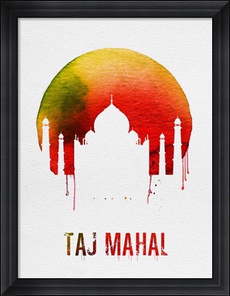 Framed Taj Mahal Landmark Red Print