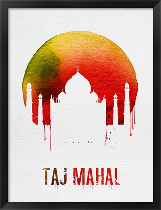 Framed Taj Mahal Landmark Red Print