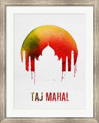 Framed Taj Mahal Landmark Red Print