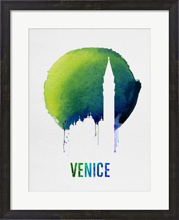 Framed Venice Landmark Blue Print