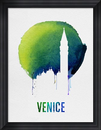 Framed Venice Landmark Blue Print