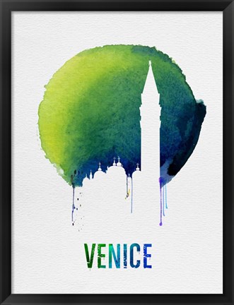 Framed Venice Landmark Blue Print