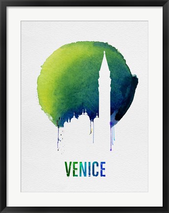 Framed Venice Landmark Blue Print