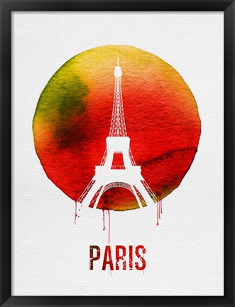 Framed Paris Landmark Red Print