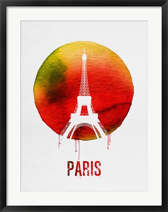 Framed Paris Landmark Red Print