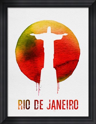 Framed Rio De Janeiro Landmark Red Print