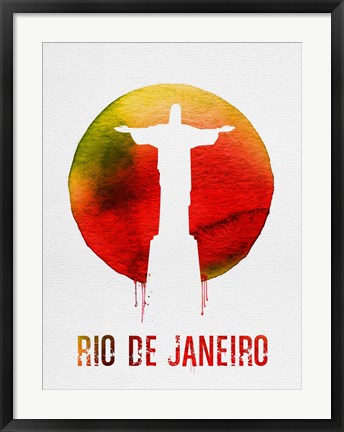Framed Rio De Janeiro Landmark Red Print