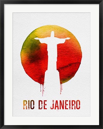 Framed Rio De Janeiro Landmark Red Print