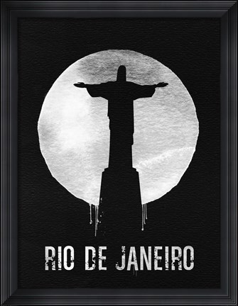 Framed Rio De Janeiro Landmark Black Print