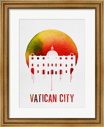Framed Vatican City Landmark Red Print