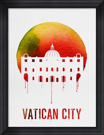 Framed Vatican City Landmark Red Print