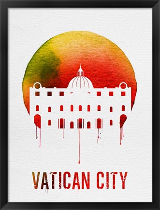 Framed Vatican City Landmark Red Print